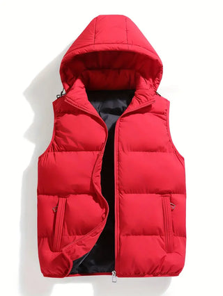Isaac Lichtgewicht Heren Bodywarmer met Capuchon Rood