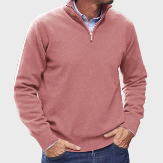 Lorenzo | Luxe Italiaanse Heren Trui met Rits Roze