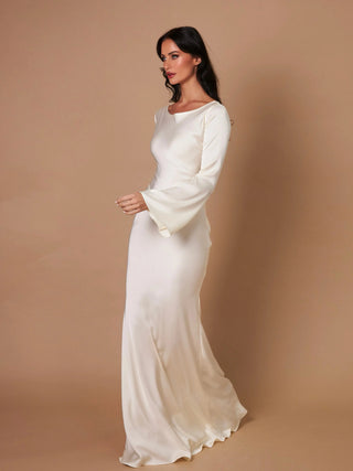 Sophie Dames Maxi-jurk met Lange Mouwen