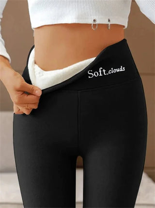 Softcloud - Warme Comfortabele Leggings Met Binnenvoering Zwart