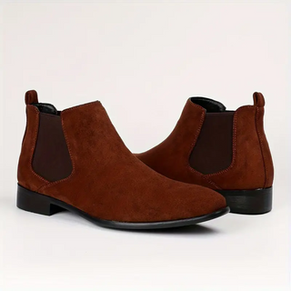 Heren Chelsea Boots – Vegan Leer – Elastische Zijkanten – Lage Hak – Comfort Fit