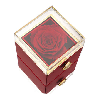 MEELANO Eternal rose box - Med indgraveret kæde & kunstig rose - Isabel Vinrød