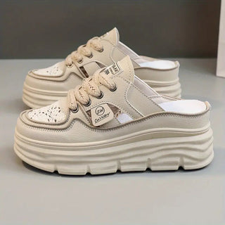 Dames Ademende Plateau Instapschoenen Khaki