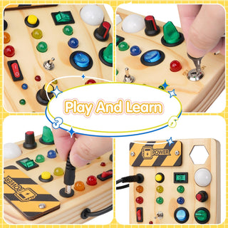 SmartSenses Montessori Peuter Prikbord met 27 LED Lichtjes - Speelgoed 1-6 Jaar