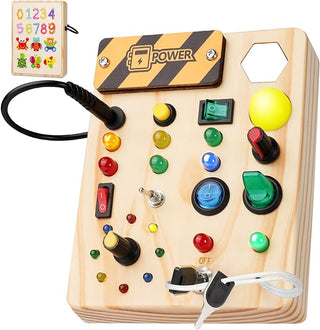 SmartSenses Montessori Peuter Prikbord met 27 LED Lichtjes - Speelgoed 1-6 Jaar Standaardtitel