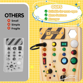 SmartSenses Montessori Peuter Prikbord met 27 LED Lichtjes - Speelgoed 1-6 Jaar