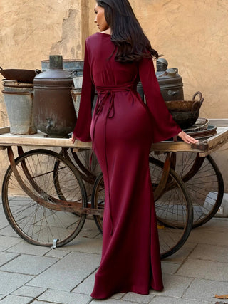 Sophie Dames Maxi-jurk met Lange Mouwen