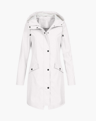 ELYSSI Regenparka Dames Lang met Waterafstotende Coating Wit
