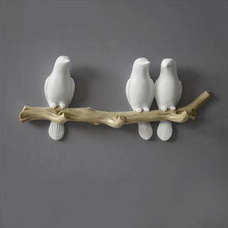 Zingende Vogels Wandsculptuur als Kapstok voor Wanddecoratie M