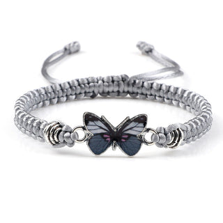 MEELANO Butterfly charm armbånd Grå