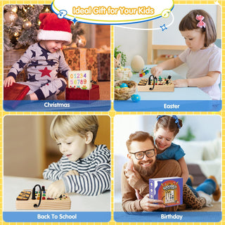 SmartSenses Montessori Peuter Prikbord met 27 LED Lichtjes - Speelgoed 1-6 Jaar
