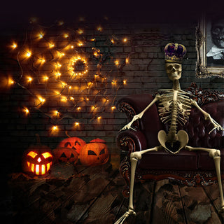 MEELANO Halloween dekorative lys Spider Web LED-lys
