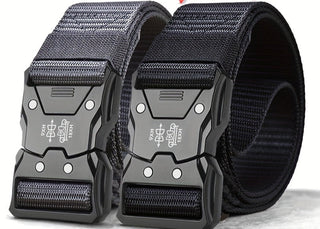 Unisex Tactische Nylon Riem – Stevig, Ademend en Veelzijdig 2 stuks Zwart+Grijs 125cm