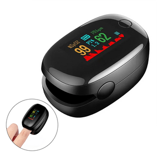 Draagbare Niet-Invasieve Zuurstofmeter - Zuurstofgehalte & Hartslag Onyx-meter Zwart Gem (LED-scherm)