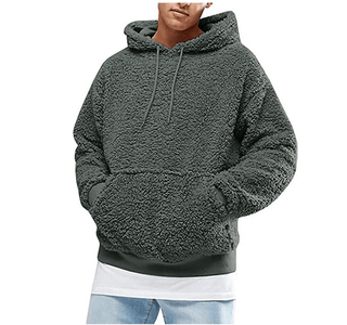 Arvid | Pluizige teddy hoodie voor heren Groen