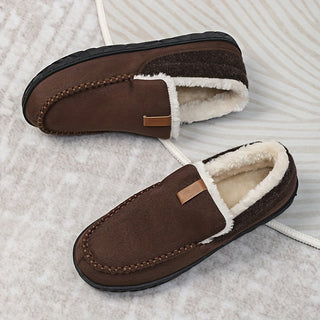 Heren Loafers Pantoffels - Warm Fijnwol - Winter - Fijn voor Thuis Koffiekleur