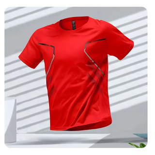 Ademend sportshirt voor heren, geschikt voor fitness, hardlopen en training – ideaal voor actieve mannen. rood