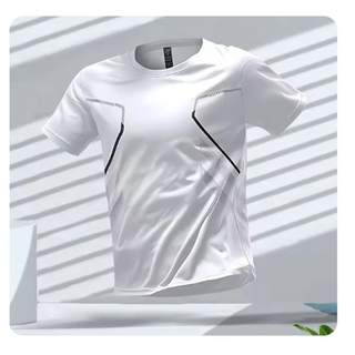 Ademend sportshirt voor heren, geschikt voor fitness, hardlopen en training – ideaal voor actieve mannen. wit