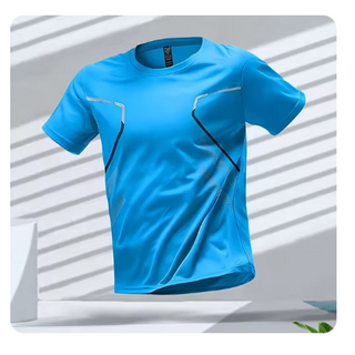 Ademend sportshirt voor heren, geschikt voor fitness, hardlopen en training – ideaal voor actieve mannen. blauw