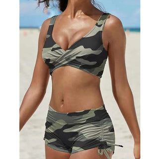 Alara | Bikini set voor dames – Expressieve print, sculpturale pasvorm en moderne strandchic Groen