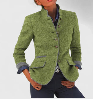 Alina | Getailleerd vest met knoopjes Groen