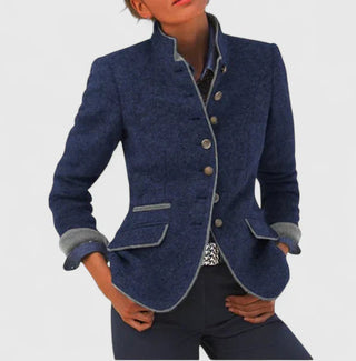 Alina | Getailleerd vest met knoopjes Blauw