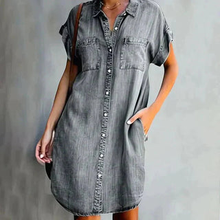 Aline | Spijkerjurk voor dames – Stoer Denim Design Grijs
