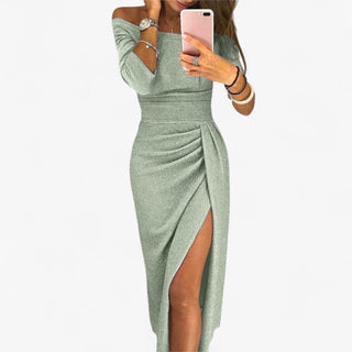 Mechi | Dames Elegante Jurk – Off-Shoulder Design & Verfijnde Pasvorm