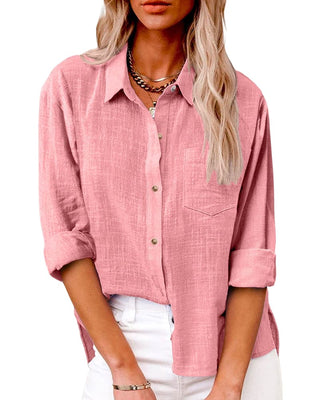 Isana | Damesoverhemd – Elegante Alledaagse Stijl, Losse Pasvorm & Maximaal Comfort Roze