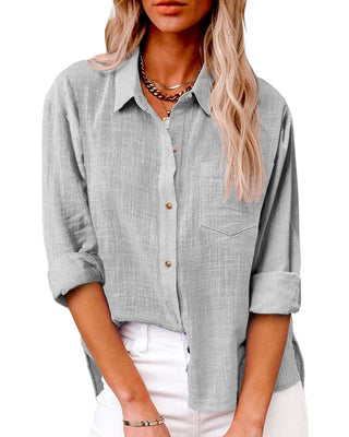 Isana | Damesoverhemd – Elegante Alledaagse Stijl, Losse Pasvorm & Maximaal Comfort Grijs