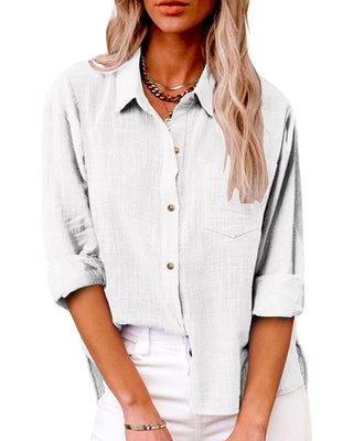Isana | Damesoverhemd – Elegante Alledaagse Stijl, Losse Pasvorm & Maximaal Comfort Wit