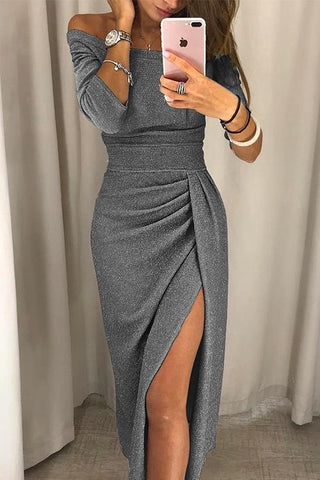 Palmira | Elegante Avond-Silhouet Damesjurk Grijs