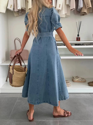 Mirella | Dames Maxi-jurk – Zacht Ademend Denim & Losvallend Model