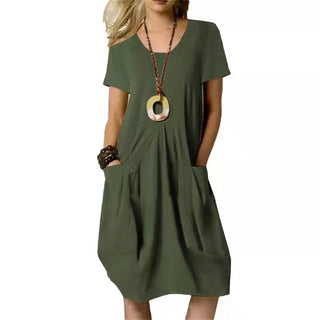 Passion | Midi-jurk voor dames – Kniehoog design legergroen