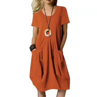 Passion | Midi-jurk voor dames – Kniehoog design Oranje Rood