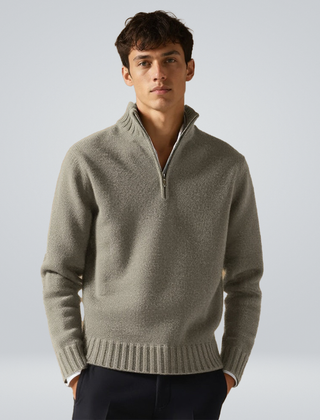 Anton | Luxe Trui met Halve Rits