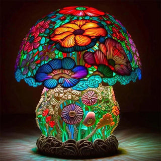 AuraGlass – Magische gekleurde glazen lamp voor een ontspannen sfeer Bloemstruik
