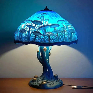 AuraGlass – Magische gekleurde glazen lamp voor een ontspannen sfeer Blauwe paddenstoel