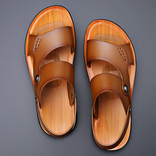 Avenwood | Leren sandalen – Chique ambachtelijk vakmanschap en een verfijnd, slankmakend silhouet Kaki