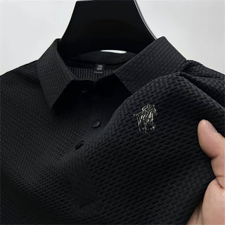 Heren Poloshirt Slim Fit Katoen Casual en Formeel Zwart
