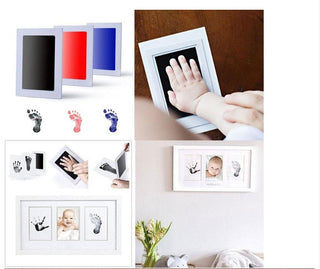 Inktvrije Baby Hand- en Voetafdruk Kit - Rommelvrije Herinnering Fotolijst Set, Veilige Pasgeboren Hand- en Voetafdruk Maker voor Nieuwe Ouders