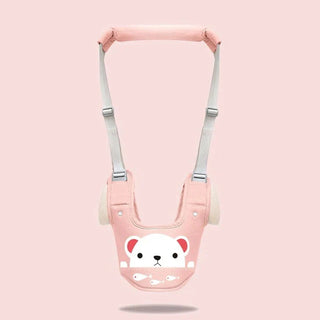 Baby Loopharnas & Leerhulp - Verstelbare Peuter Loophulp met Veiligheidsteugels en Steunband Roze A One Size
