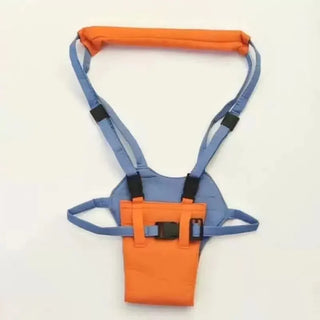 Baby Loopharnas & Leerhulp - Verstelbare Peuter Loophulp met Veiligheidsteugels en Steunband Oranje One Size