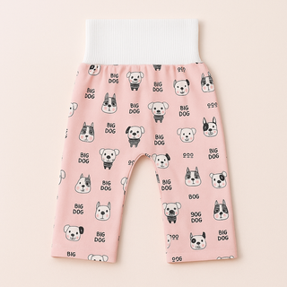 Herbruikbare Baby Trainingsbroekjes - Waterdicht Absorberend Stoffen Zindelijkheidstraining Broekje & Rokje, Wasbare Peuterluier voor Dag & Nacht Broek Roze Puppy's