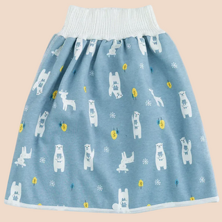 Herbruikbare Baby Trainingsbroekjes - Waterdicht Absorberend Stoffen Zindelijkheidstraining Broekje & Rokje, Wasbare Peuterluier voor Dag & Nacht Rokje Blauwe Bosdieren