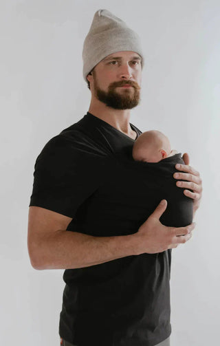 Babydrager Sling T-shirt - Stijlvol en Moeiteloos Dragen Papa Zwart