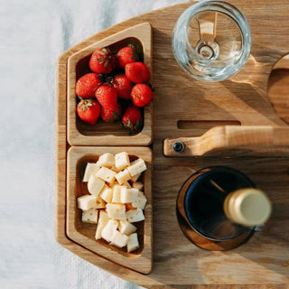 Draagbare Houten Picknicktafel voor Wijn en Snacks