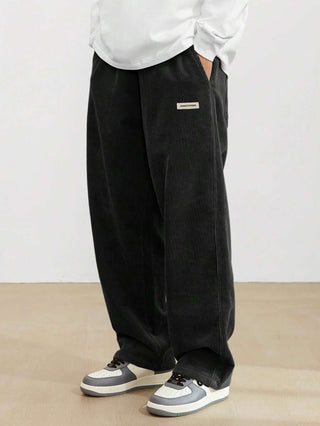 Heren Baggy Broek met Verstelbare Taille Zwart