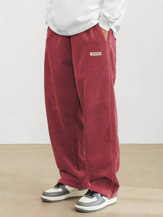 Heren Baggy Broek met Verstelbare Taille Rood
