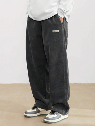 Heren Baggy Broek met Verstelbare Taille Donkergrijs